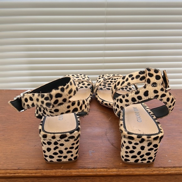Gianni Bini Leopard Ankle Strap Heels - Picture 3 of 5